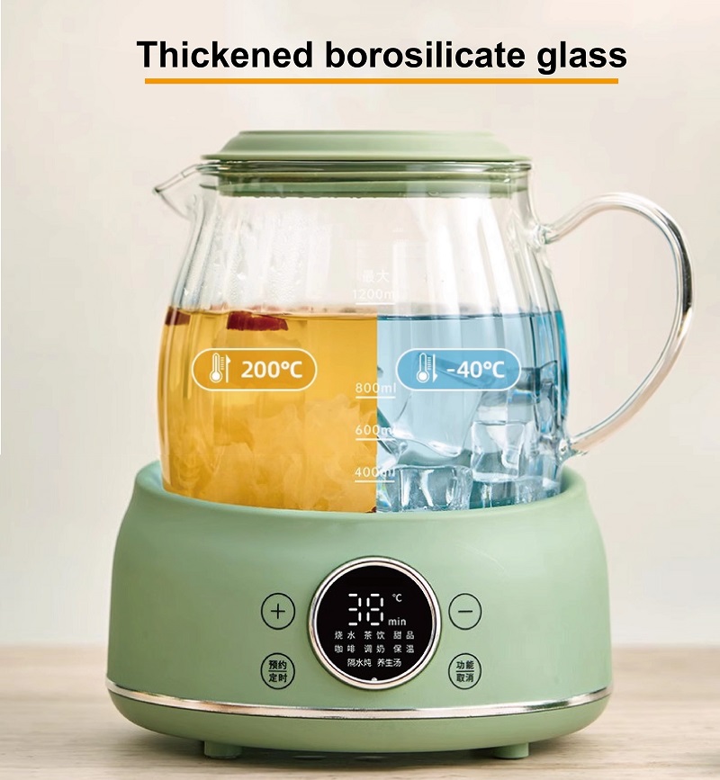 Home Smart Kettle - 家庭用電気ケトル 自動保温 デザートシチュー沸騰ポット 1.2L スマートヘルスポット 温度調節