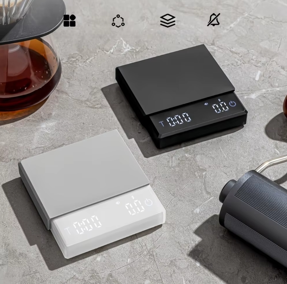 Smart Home Gadgets - ミニ電子コーヒースケール スマートパウダー水比計 USBシリコンパッド 高品質精密プロフェッショナルキッチンコーヒーツール