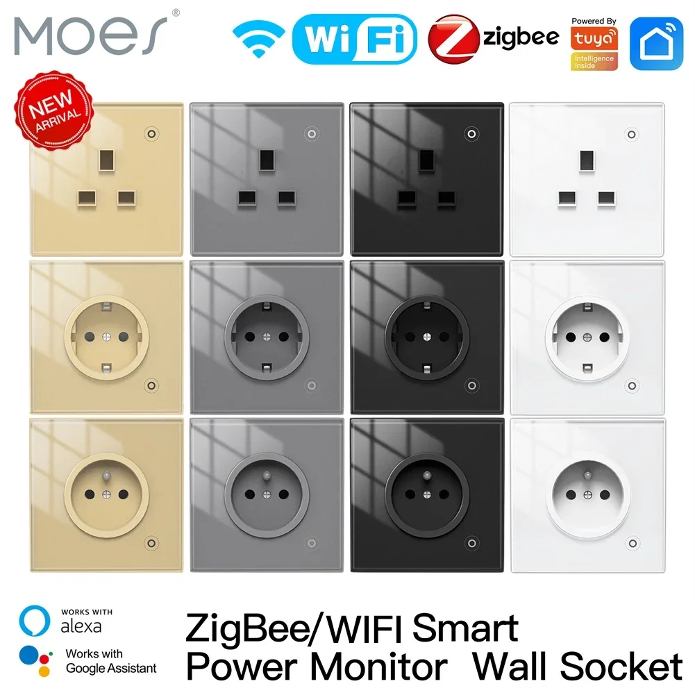 Smart Home Energy Monitor - Moes ZigBee 壁ソケット WIFI スマート ガラス