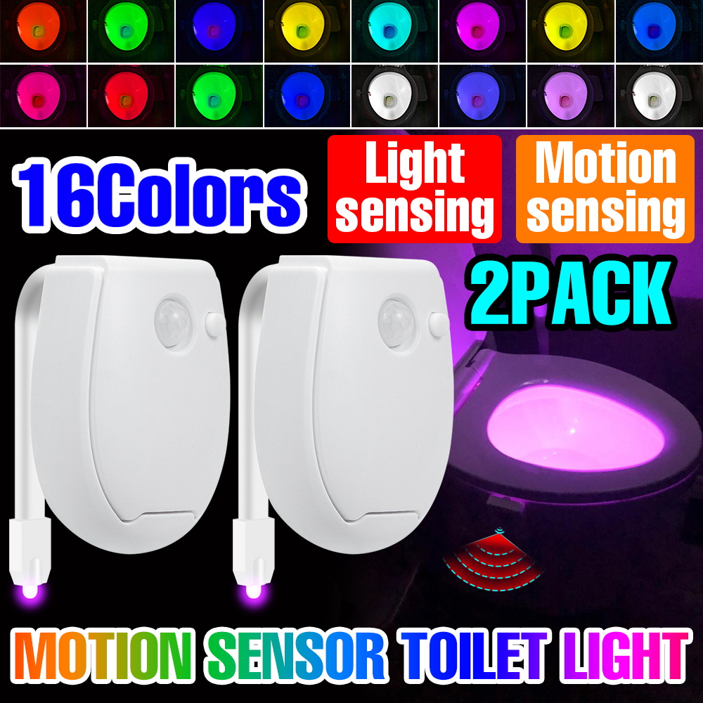 Voice Control Light Bulb - 2パックLEDトイレランプスマート便器シートバックライト常夜灯PIRモーションセンサー3モードカラー浴室雰囲気照明
