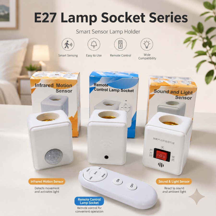Voice Control Light Bulb - EU/米国プラグ E27 PIR モーションセンサー LED スイッチランプベース