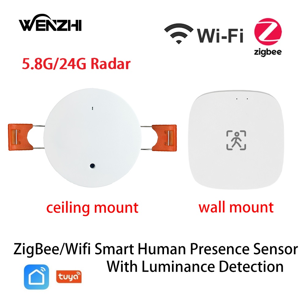 Smart Home Sistem - ZigBee Wifi MmWave 人間存在モーションセンサー輝度/距離検出 5/110/220V Tuya