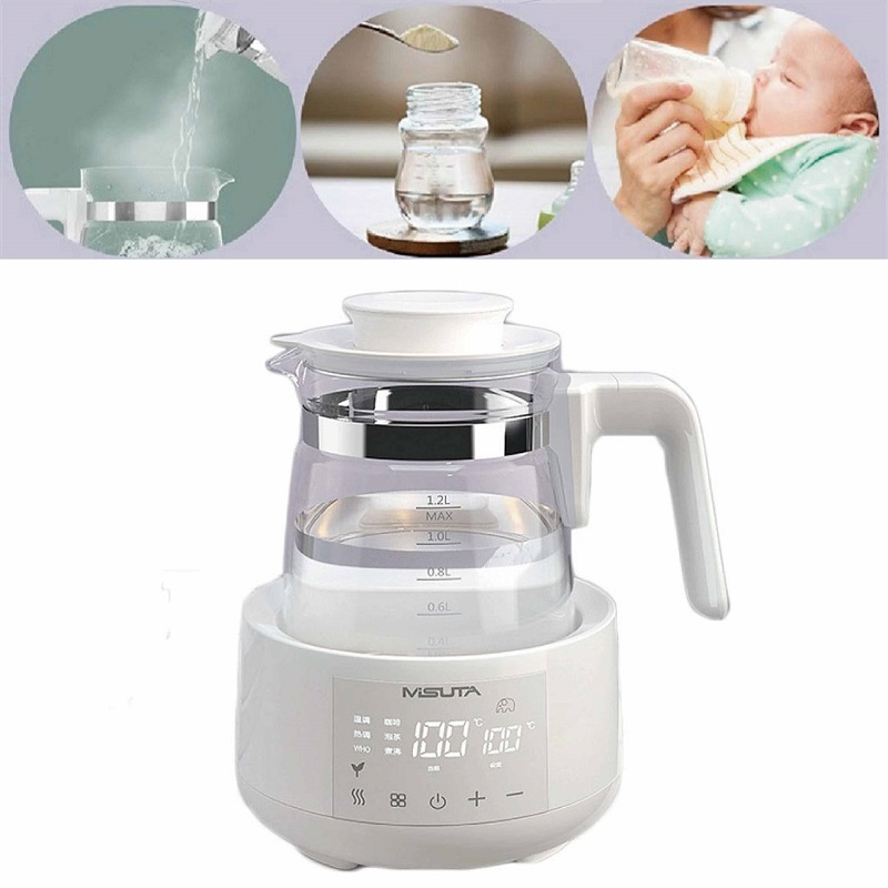 Home Smart Kettle - 1.2L 電気ケトル温度制御ホームケトルスマートミルクヒーターガラス健康ケトル自動保温多機能