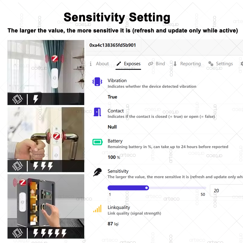 スマート ZigBee 3.0 振動センサー リモートモニタ - Smart Home Features のレビューと価格
