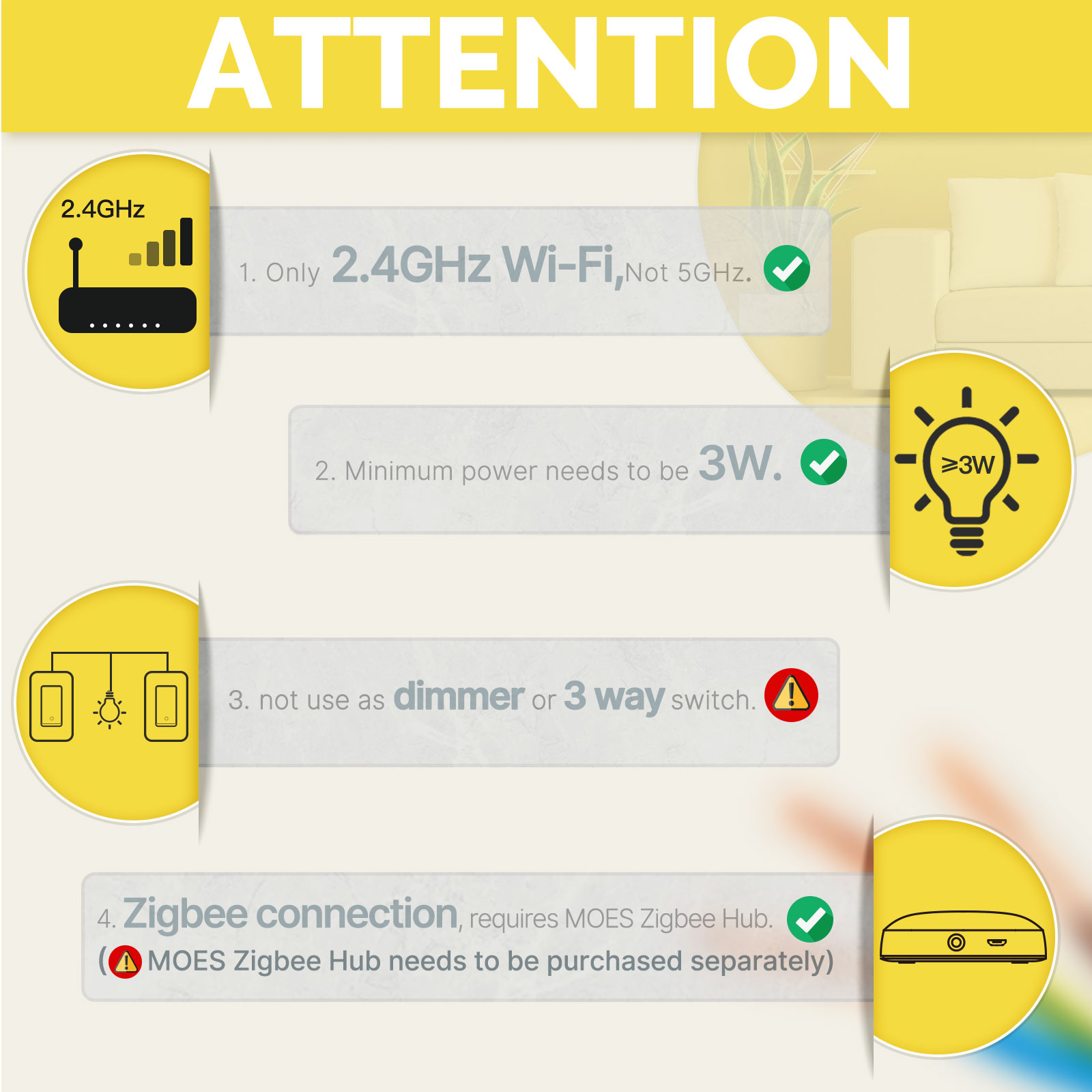 MOES US標準 Zigbee スマートライトスイッチ 1 - Smart Home Sistem のレビューと価格