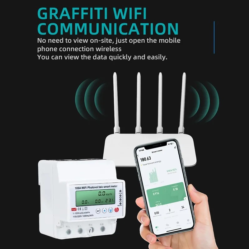 4P 1-100A WiFi太陽光発電スマートメーター 1P - Smart Home Energy Monitor のレビューと価格