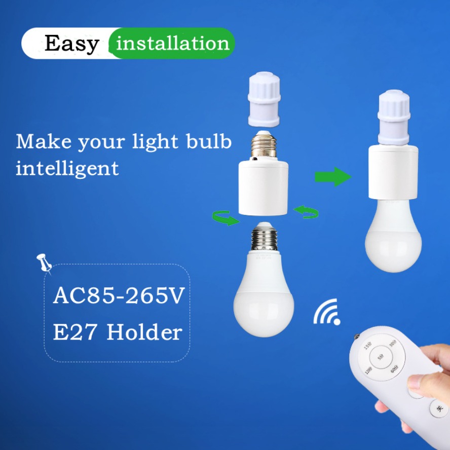 E27 スマートワイヤレスリモコン電球ソケットタイマースイッ - Voice Control Light Bulb のレビューと価格