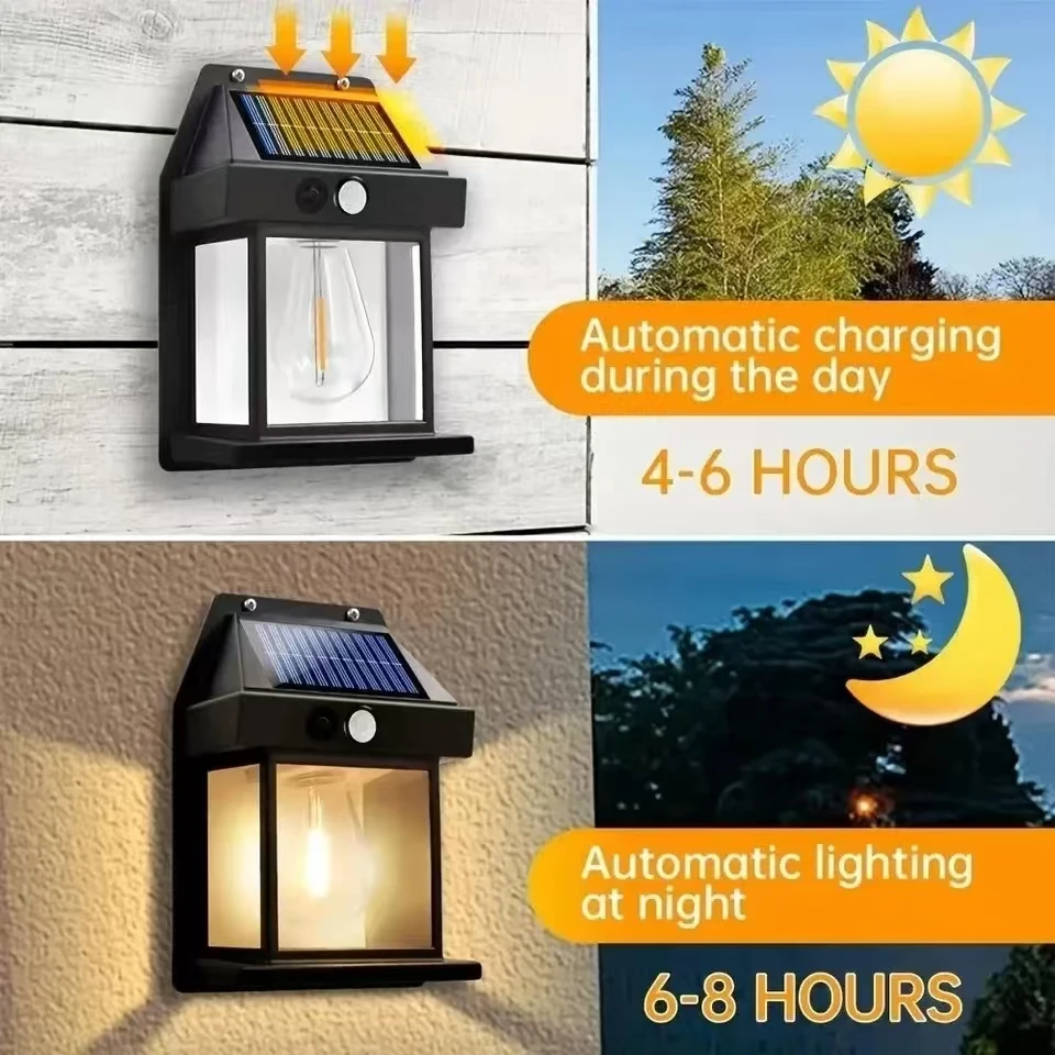 屋外ソーラータングステンウォールライト、モーションセンサー付 - Voice Control Light Bulb のレビューと価格