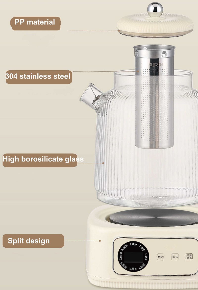 1.5Lスマート電気ケトル 温度調節可能 ガラス製ティーメー - Home Smart Kettle のレビューと価格