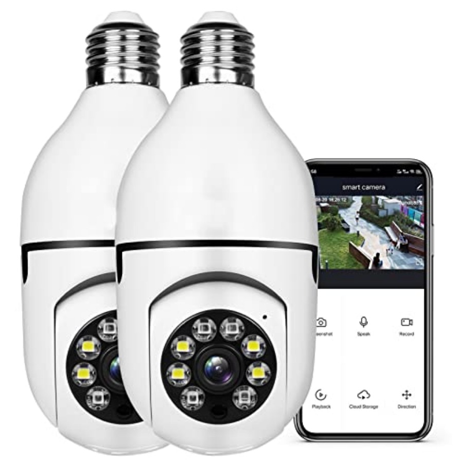 電球型1080PセキュリティワイヤレスカメラWifiスマート - Smart Home Camera のレビューと価格