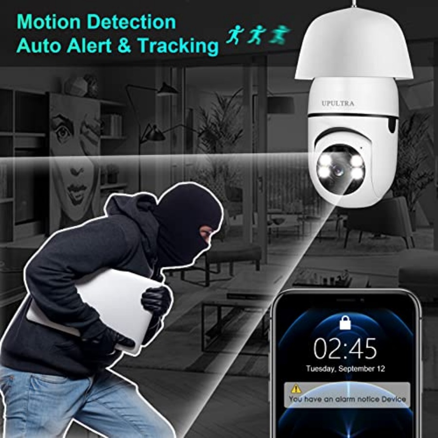 電球型1080PセキュリティワイヤレスカメラWifiスマート - Smart Home Camera のレビューと価格