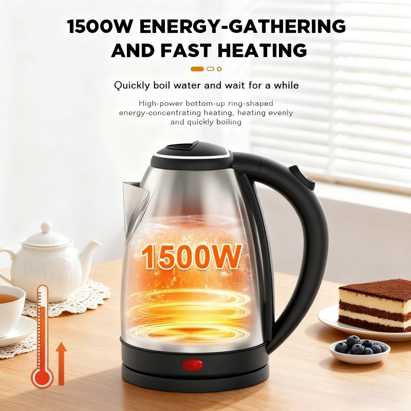 スマート電気ケトル 1500W ハイパワー急速沸騰 ポータブ - Home Smart Kettle のレビューと価格