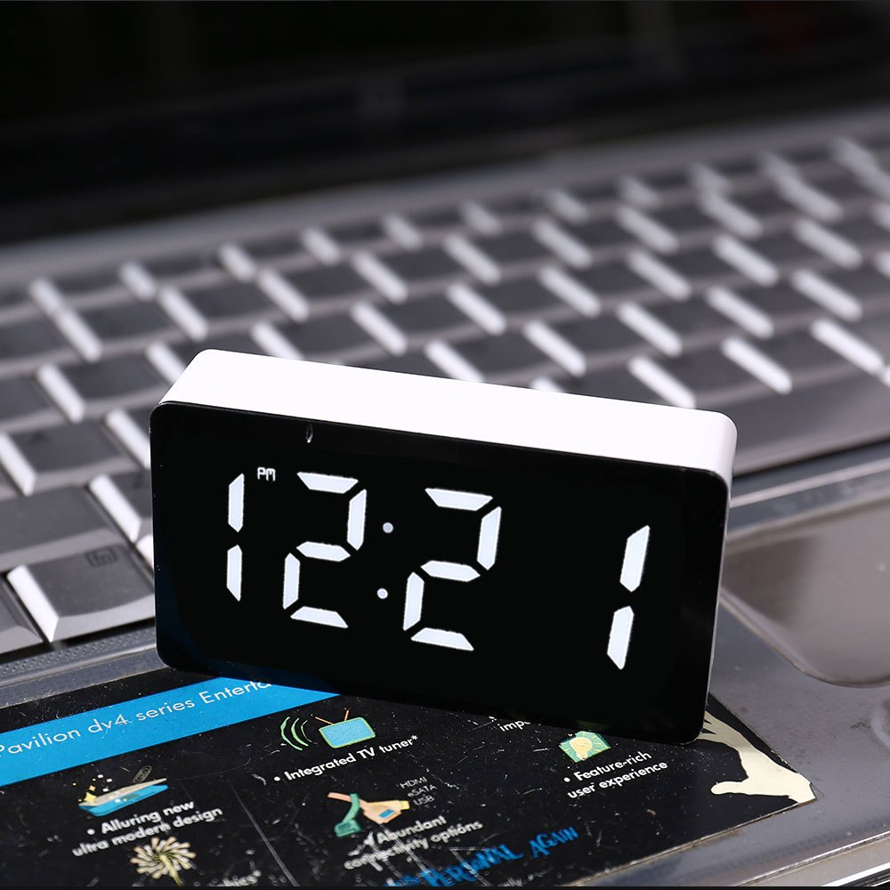 LED 電子時計ミラー目覚まし時計家庭用家具スマート小型ツー - Smart Home Interior のレビューと価格