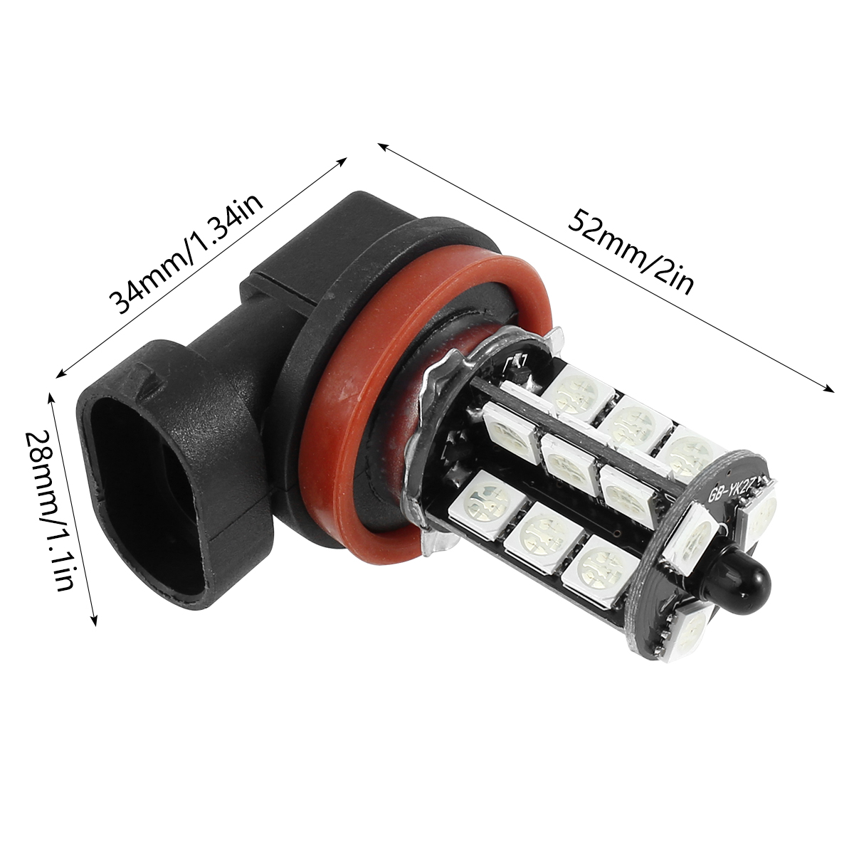 2 個 27 LED 車用フォグランプ H8/H11 RGB - Voice Control Light Bulb のレビューと価格
