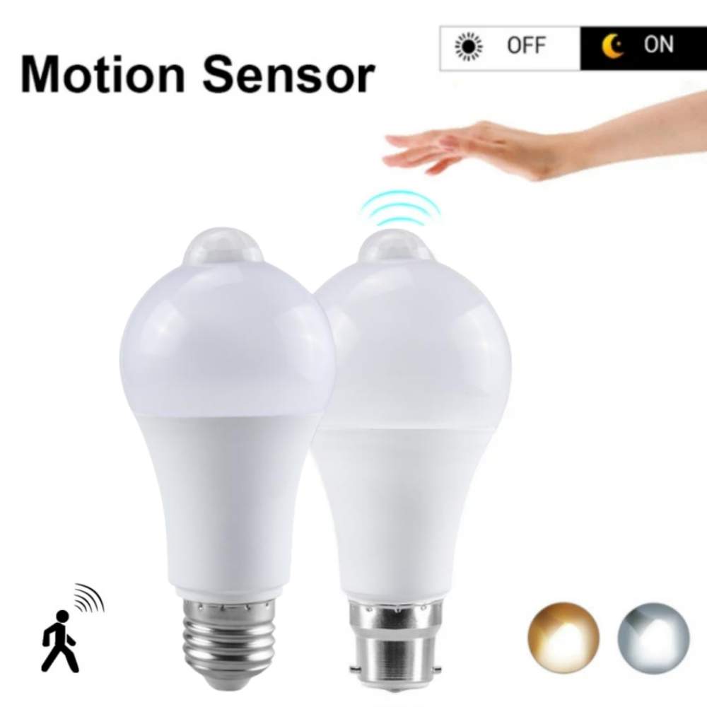 PIR モーションセンサー LED 電球 12 ワット 18 - Voice Control Light Bulb のレビューと価格