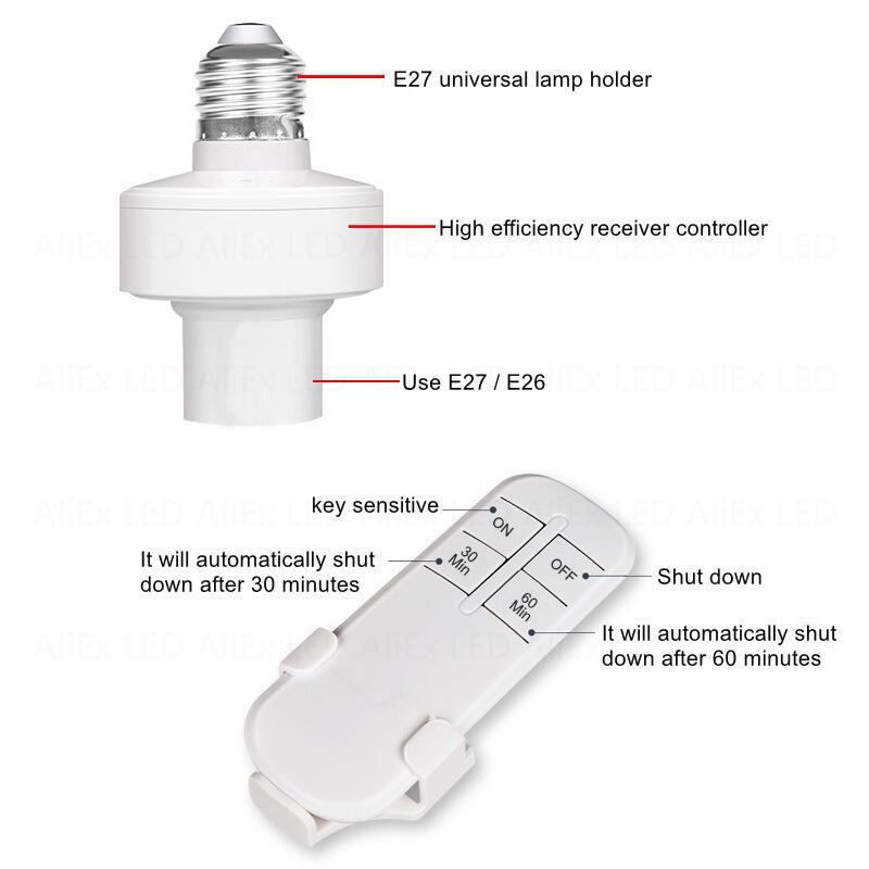 E27 LEDランプ RF 433MHz スマートリモコン  - Voice Control Light Bulb のレビューと価格