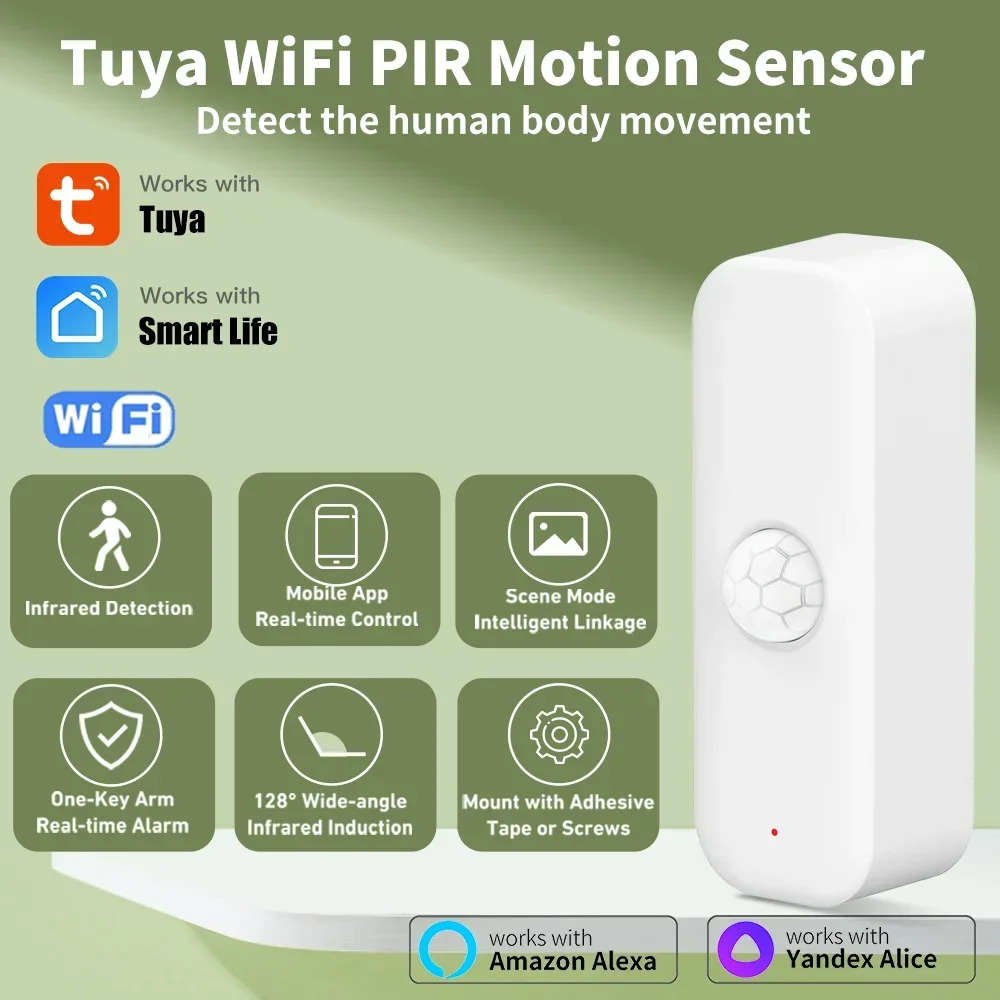 Tuya-Pirモーションセンサー,家庭用盗難防止デバイス, - Smart Home Features のレビューと価格