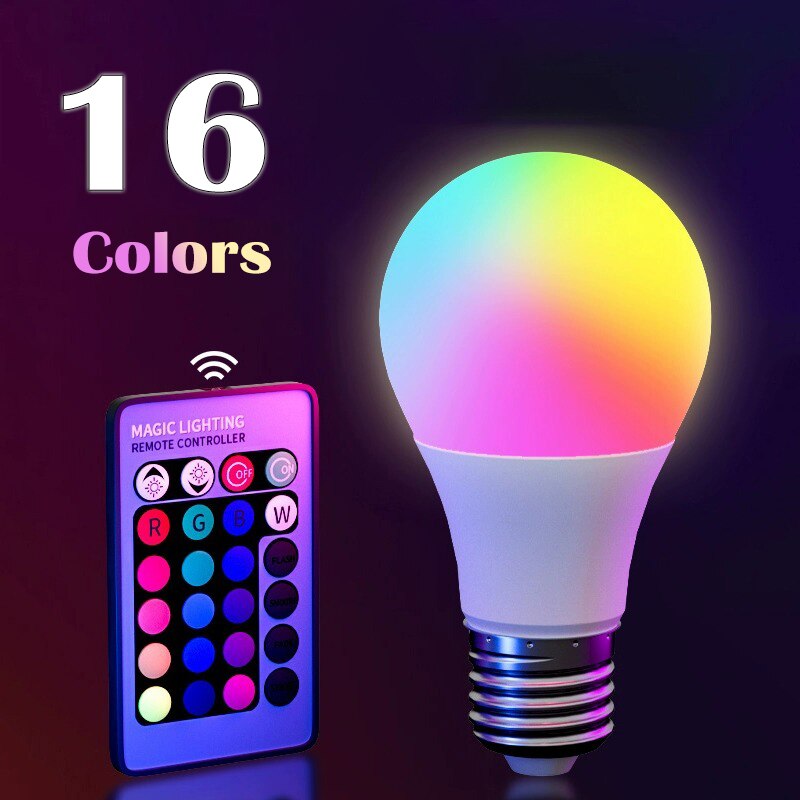 16 色 RGB 電球 LED マルチカラー電球 E27 2 - Voice Control Light Bulb のレビューと価格